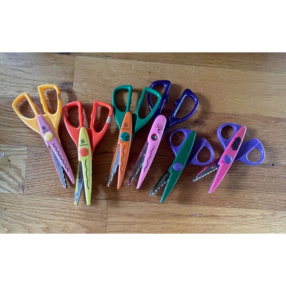 Vintage Provo Craft Paper Shapers Decorative Scissors Lot of 6 Scrapbooking